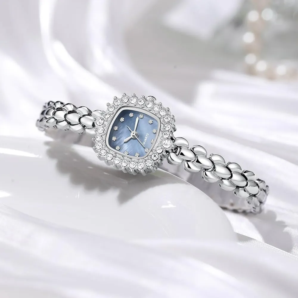 WristWatches Diamond Square Small Dial Bracelet Watch Casual Quartz tulip alien solution Watch Fashion Ladies Watch Reginald Luxury Watch for Women 