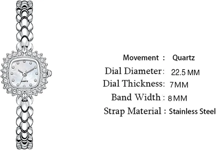 WristWatches Diamond Square Small Dial Bracelet Watch Casual Quartz tulip alien solution Watch Fashion Ladies Watch Reginald Luxury Watch for Women 