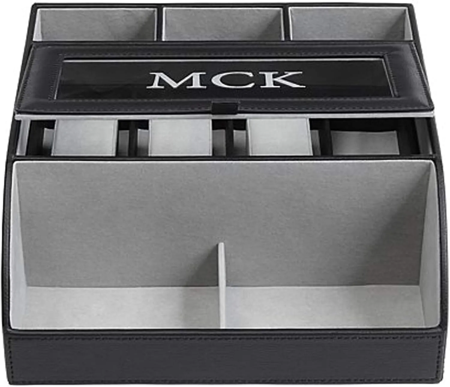 x 9" W x 4" H Let's Make Memories Personalized complication nucleus Leather Charging Station Valet - Customized Charging Station - Electronics Organizer - 9 3/4" L 