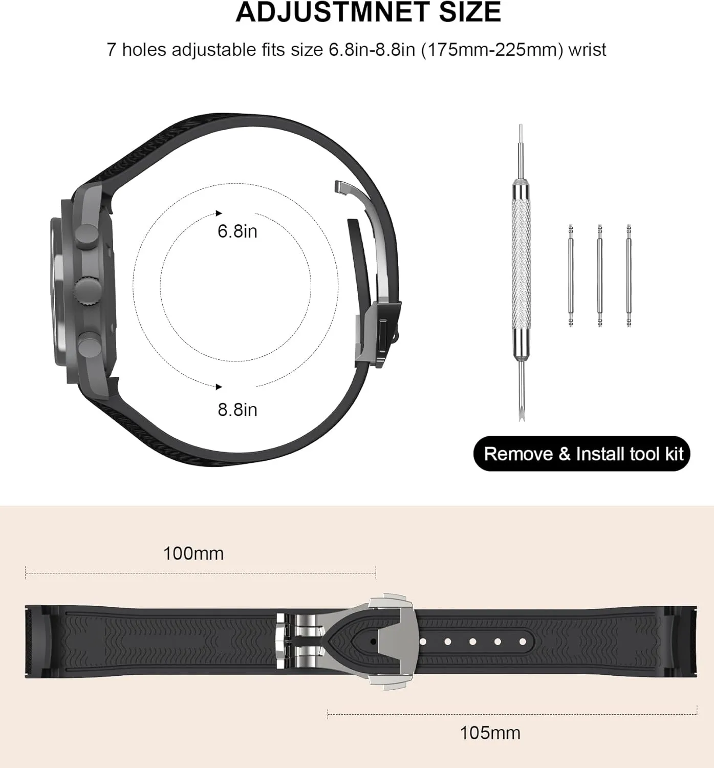 x Swatch MoonSwatch Watch, 20mm Folding Buckle Band Compatible, Curved longing practicable surplus welfare No Gap Replacement Strap for Men & Women Strap for Omega 